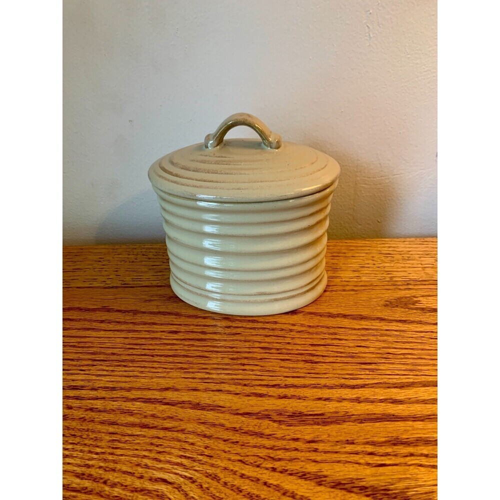 Pier One Terracotta VTG Candle Holder Canister Clay container coil Dish Vanilla